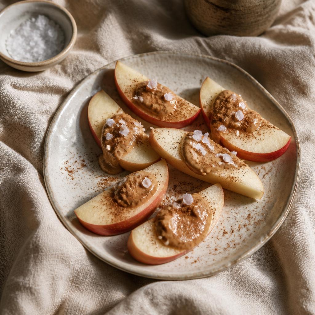 Apple almond date bites rolled in oats with dried apple pieces