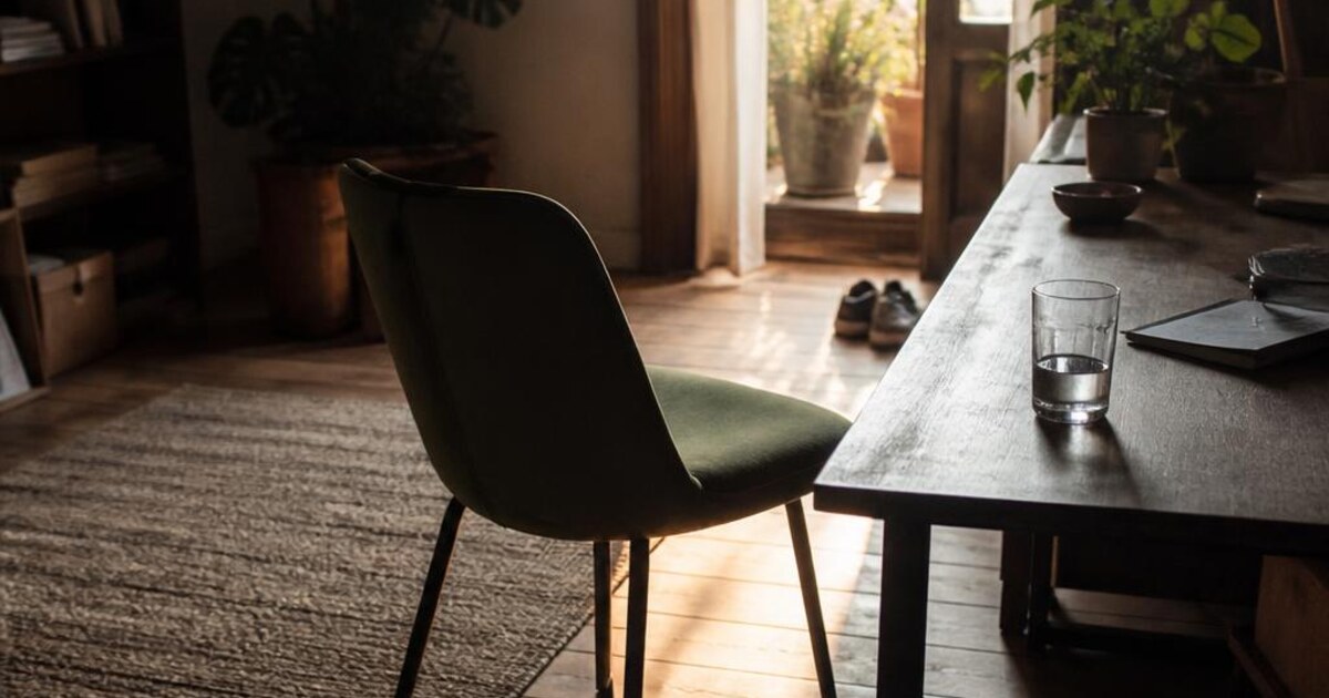 A sunlit chair beside an open window, ready for a quiet afternoon break